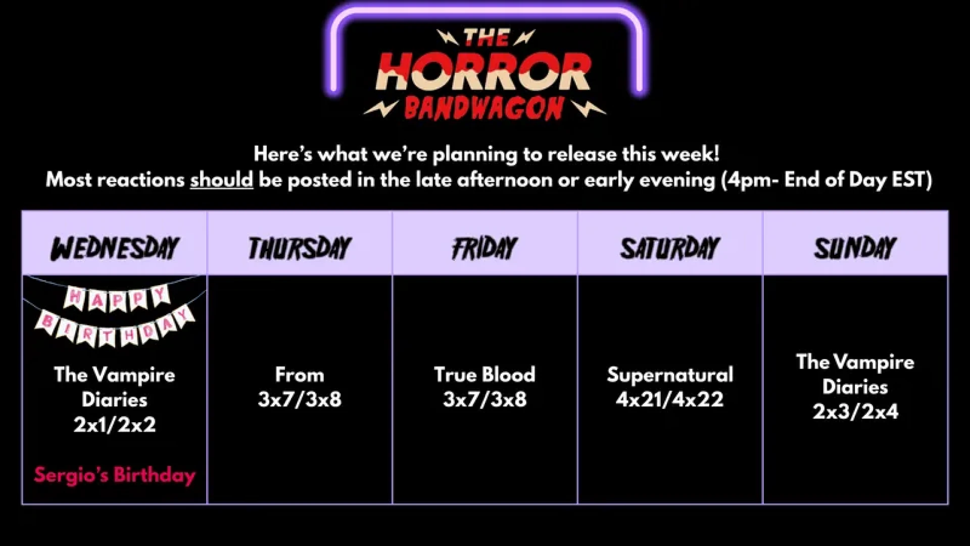 The Horror Bandwagon - The Horrorscope #4 (07/29-08/02)