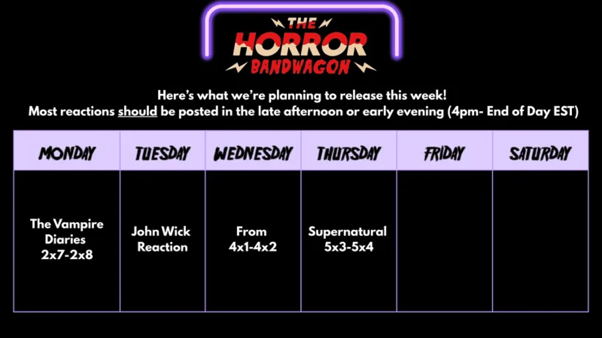 The Horror Bandwagon - Horrorscope #5