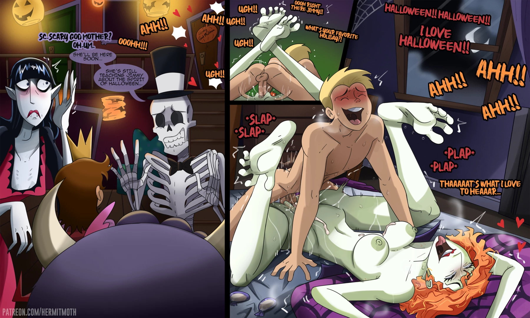 hermitmoth - Spooktober One Shot: Scary Godmother x College Jimmy