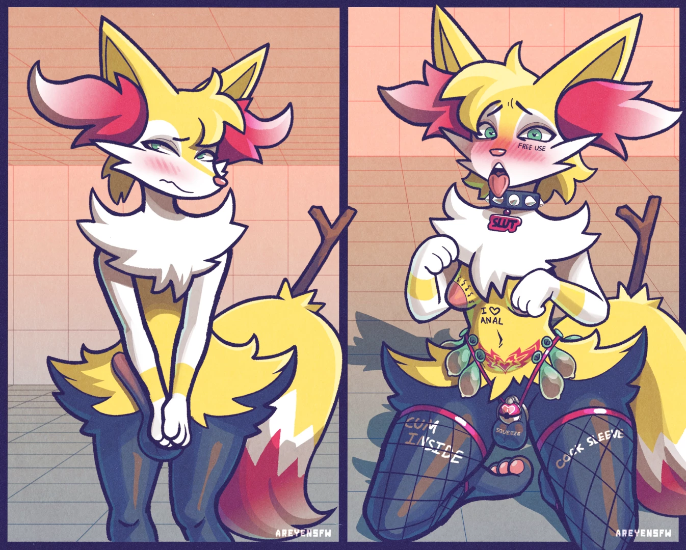 Areye - Lockball Private Trial - Subject: Braixen [Hi-Res Commission + Alt] 