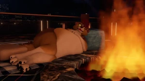 Furry Nonsense - Big dog vore by the fire