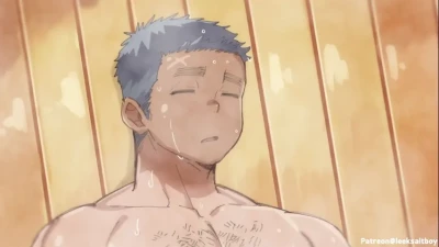 leeksaltboy - Animeサウナ密着汗だくセックス！巨根黒人兵士×毛深ガチムチFULL08:04