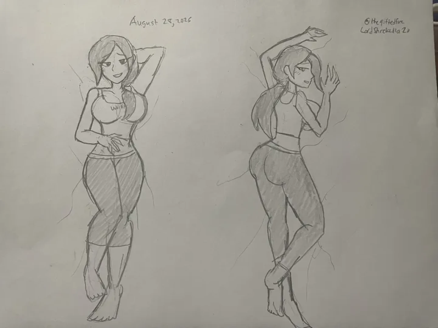 Shrekzilla, GiftedFire, & SniperSnake204 - Wii Fit Trainer Bodypillow + Mira Sketches