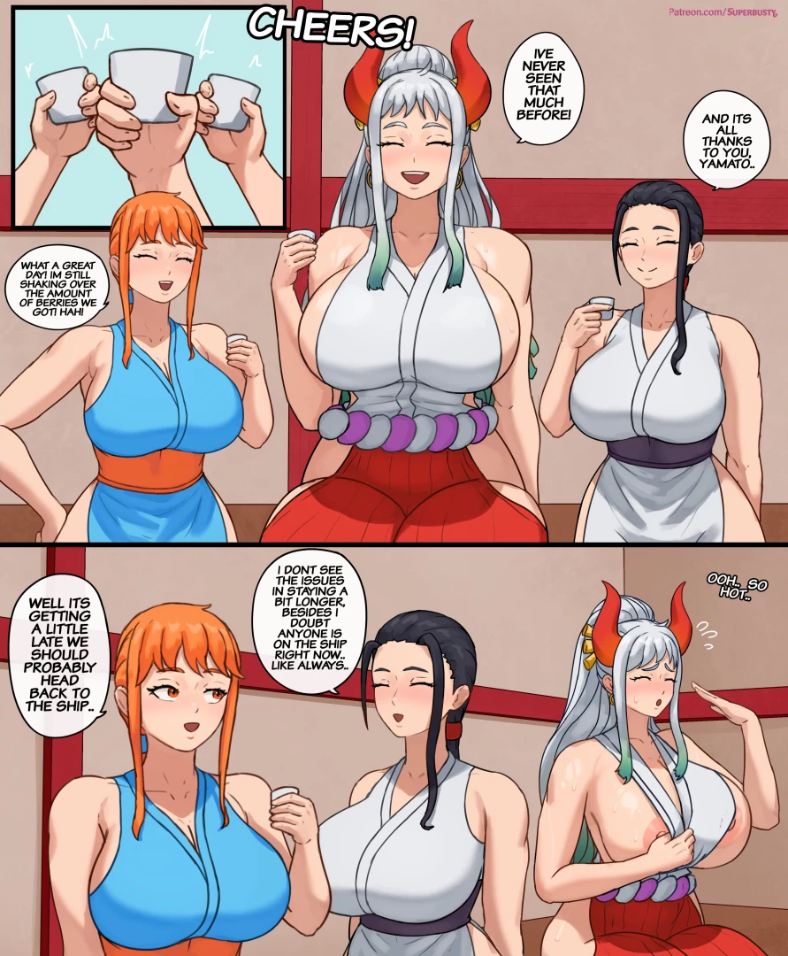 SuperBusty - Yamatos all nighter at onigashima comic (pages 1-4)