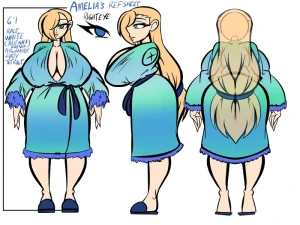 YinSeiryu - Amelia ref sheet glam queen and night robe