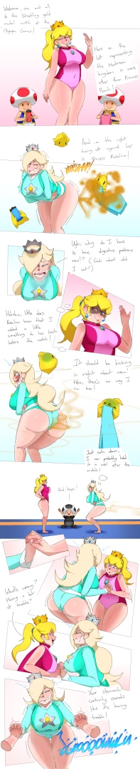 Lazei - Rosalina Overwhelming Peach with her Gassy Wrestling Request — page 1
