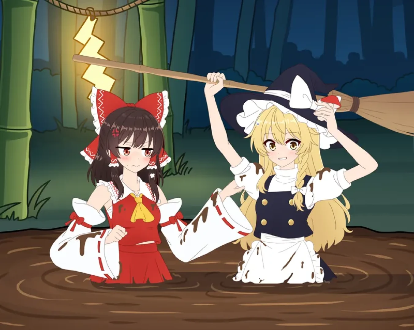 Bloodytears297000 - reimu and marisa into quicksand color base 