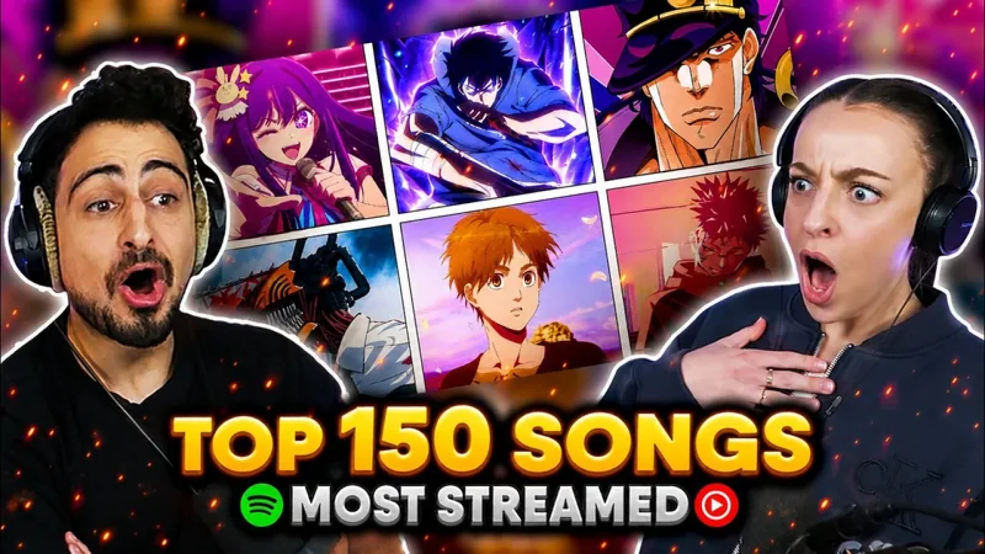 Carlie & Ange - TOP 150 MOST STREAMED ANIME SONGS! (REACTION)