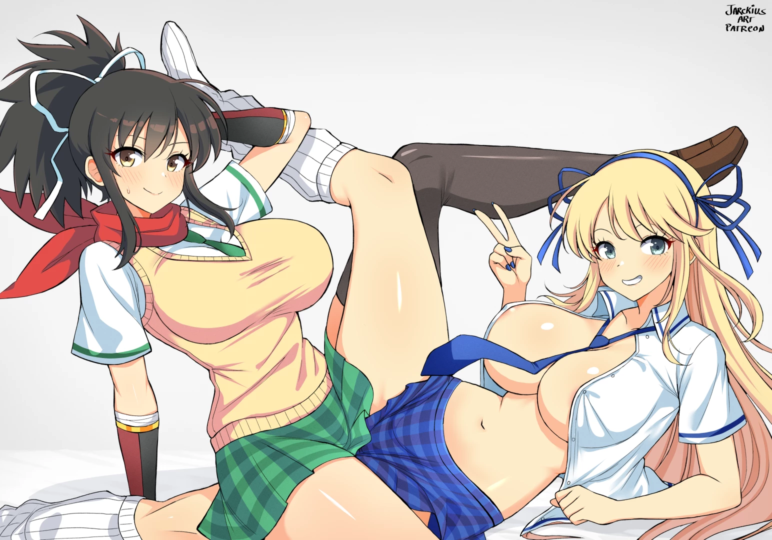 Jarckius Art - Asuka x Katsuragi + bikini, golden bikini and nude