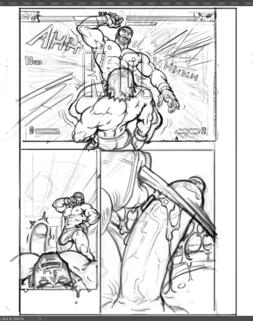 REDGART - DAZE: sketch page 16  — page 1