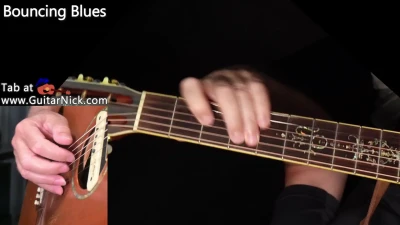 GuitarNick - "Bouncing Blues" (Upbeat 16-Bar Blues) - Printable PDF Tab/Sheet