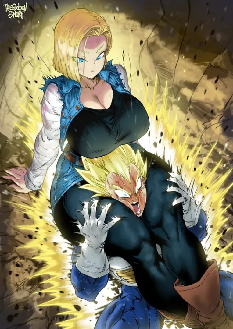 thegoldensmurf - Android 18 vs Vegeta (Dragon Ball Z) - HQ png — page 1