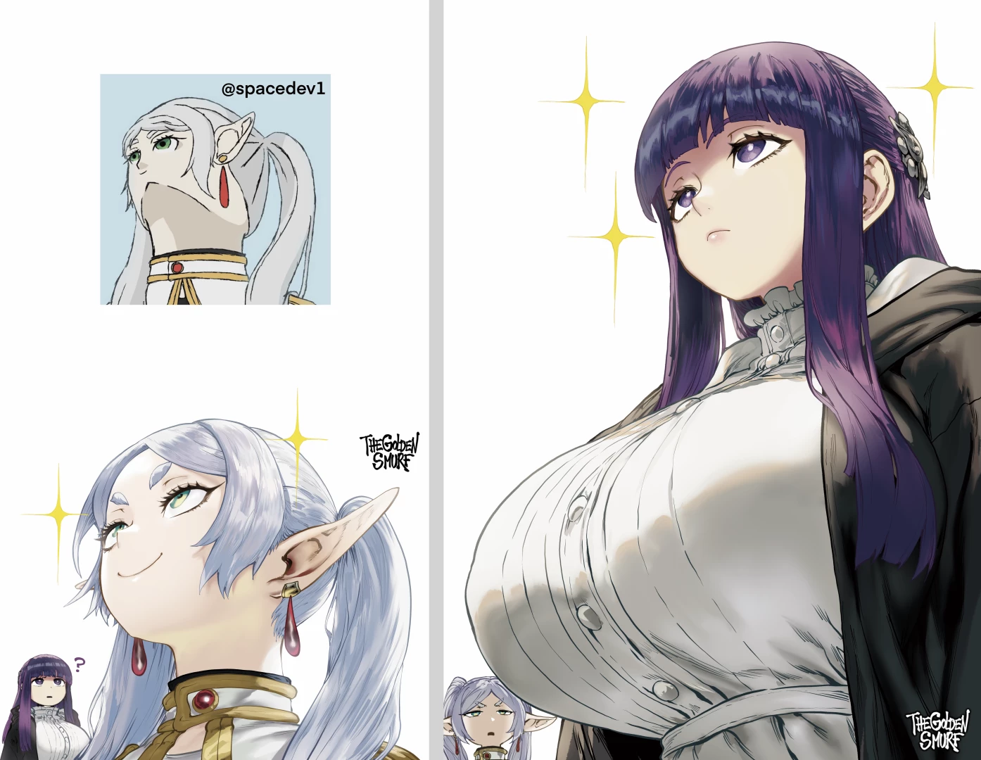 thegoldensmurf - Low angle Frieren & Fern - HQ png
