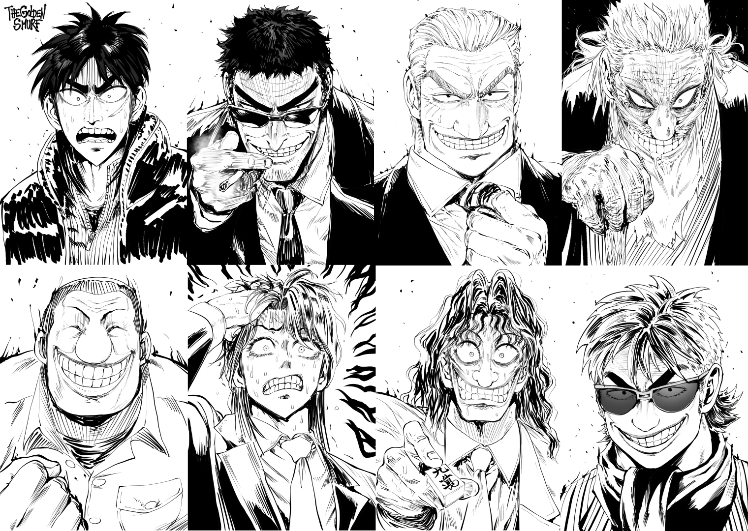 thegoldensmurf - Kaiji portraits Lineup - HQ png — page 1