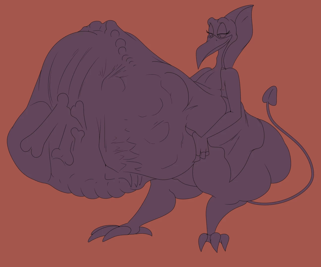 afraart - Elsa the Post-Pterodactyl Lined