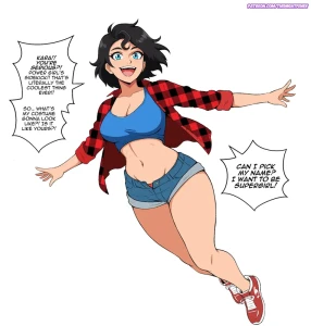 themightfenek - SKETCH REQUEST - Justice High - Tomboy Superman 