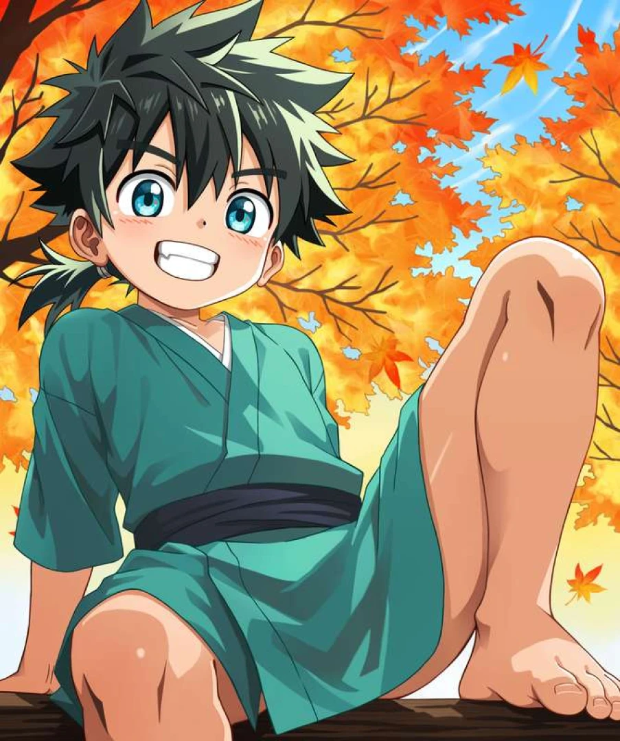 ふーよく（風翼） - 紅葉の中の着物男子くん（全8枚）【お試し全体公開】 — page 1