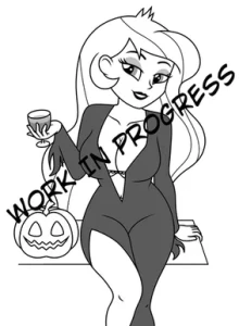JakePixels - WIP: Principal Celestia on Halloween.