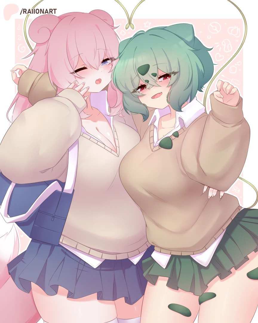 raiionart - Bulbasaur and Slowpoke