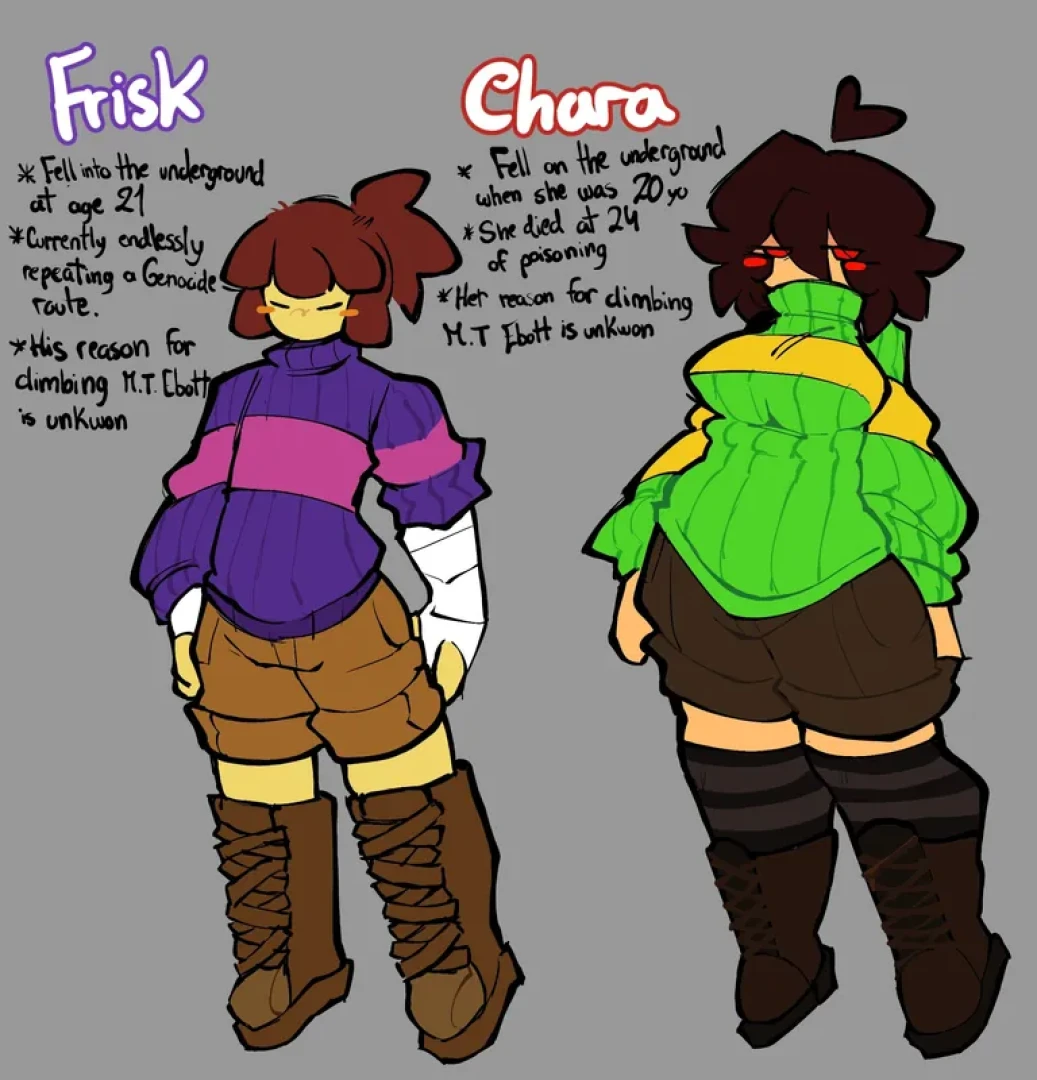 Nebula Team - Small reference sheet for Frisk and Chara