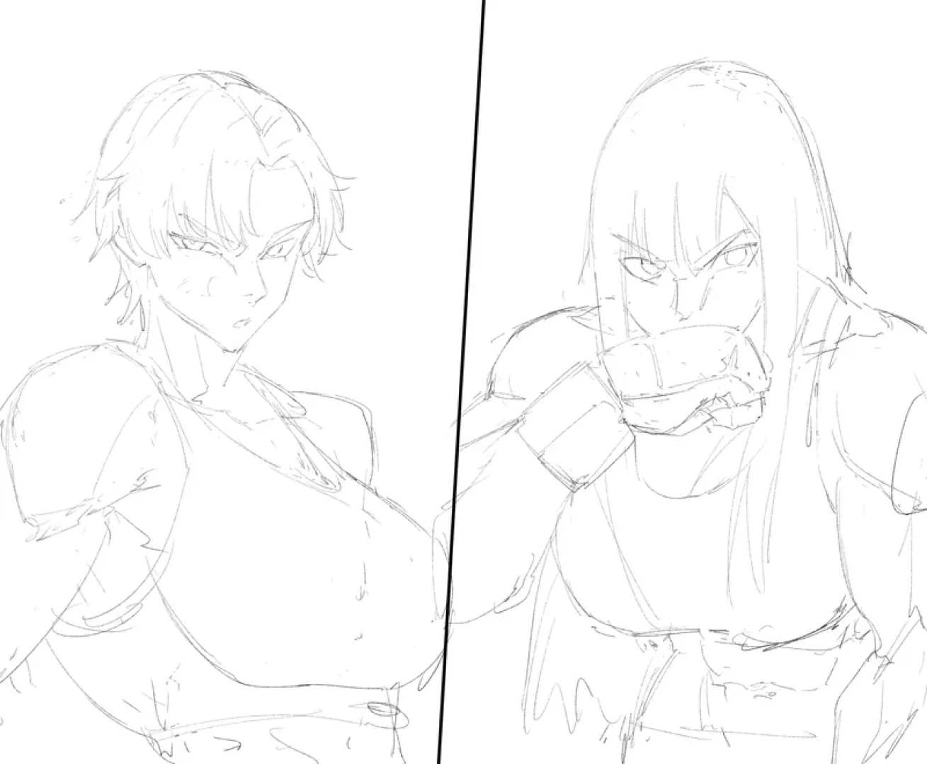 Dee Sekai - Karui vs Leila Part 6 sketchboard