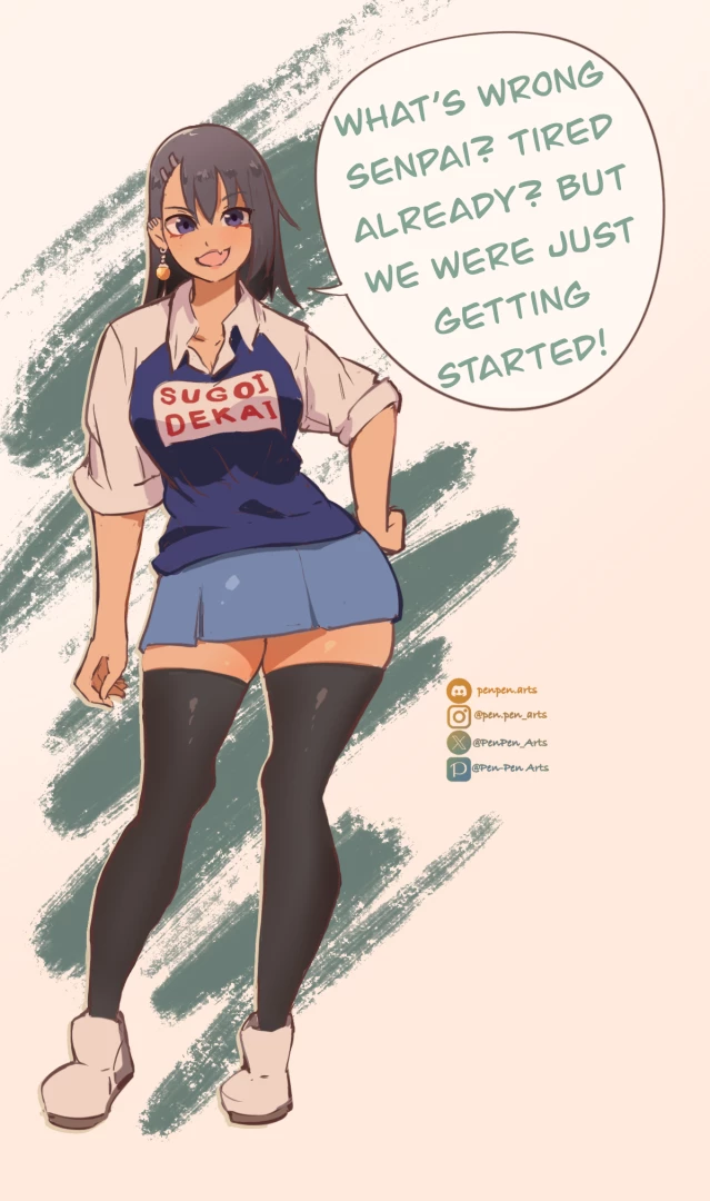 Pen-Pen Arts - Nagatoro + Uzaki fusion!