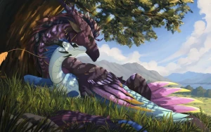 Lunalei - Under a tree - Ghoostie commission