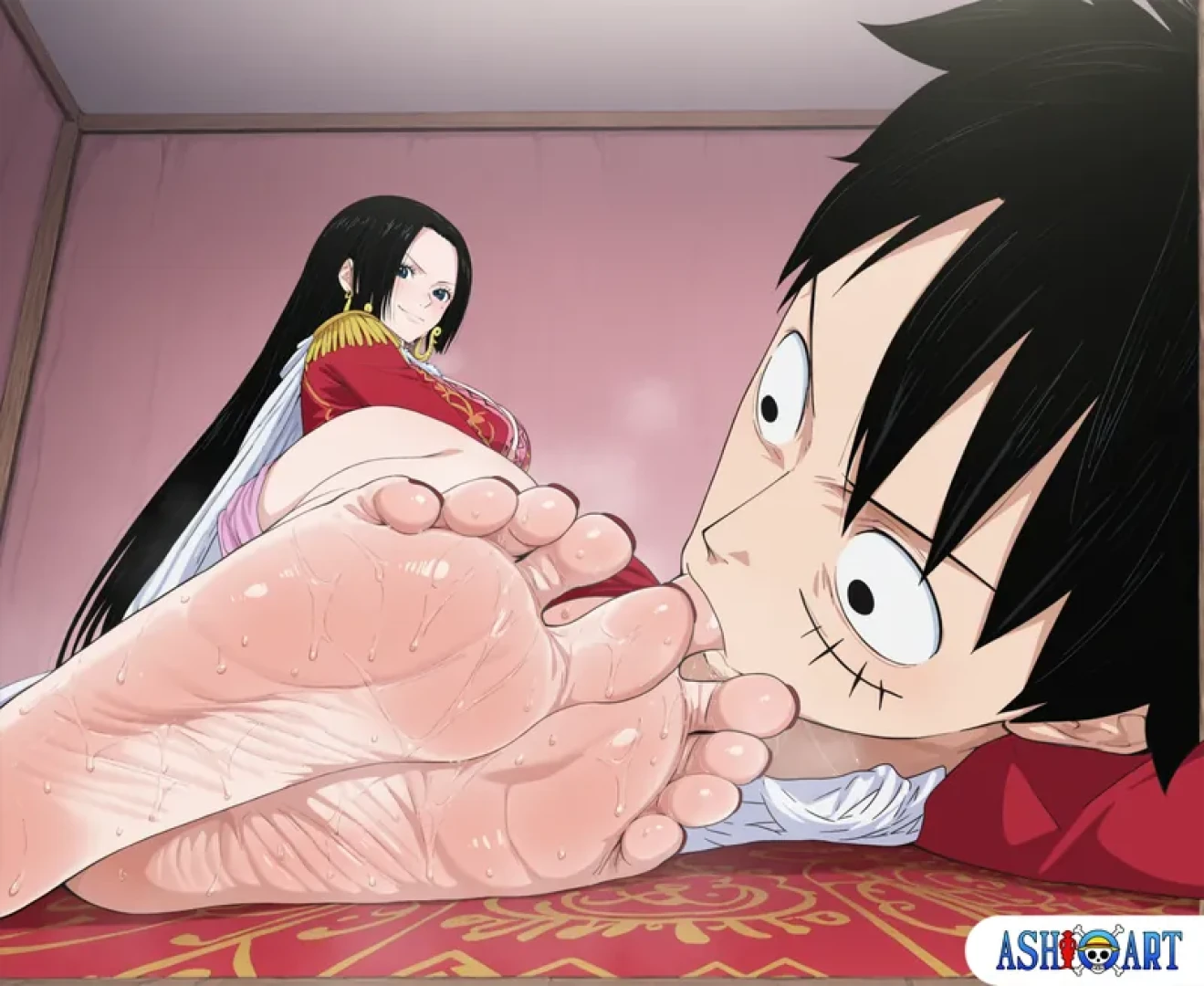 LynkorArt - Luffy Sucks on Boa Hancock’s Sweaty Toes — page 1