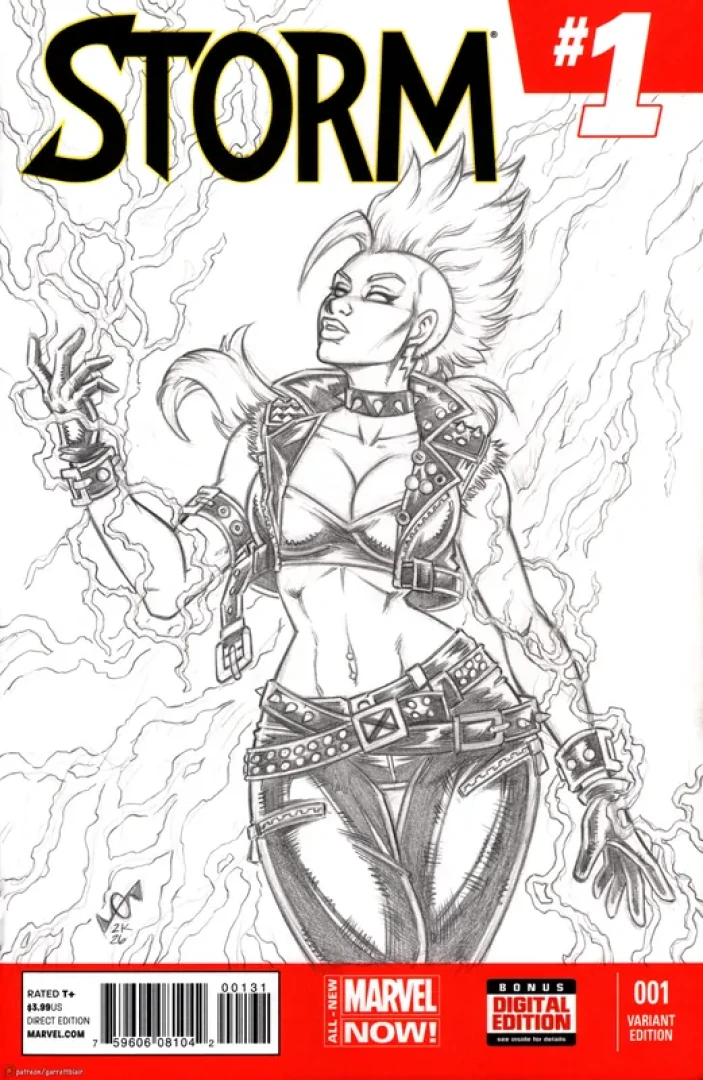 Garrett Blair - Punk Storm cover comm pencils — page 1