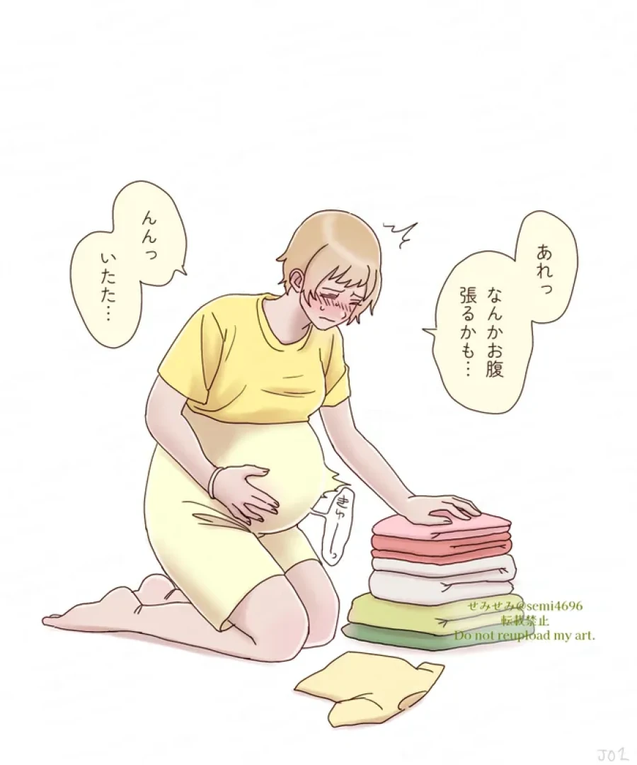 せみせみ - 出産の絵（連作6枚+Eng ver.+セリフなし差分）