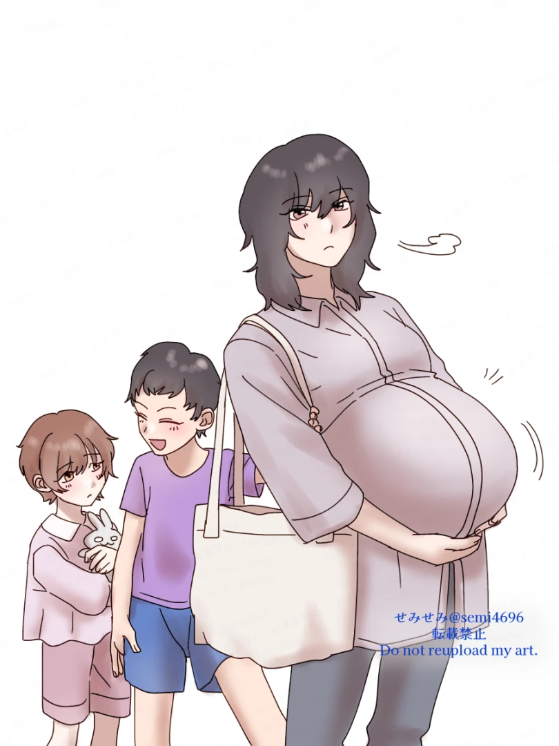 せみせみ - 出産の絵（先行公開5+1+連作3+差分3枚+English ver.+セリフなし差分）