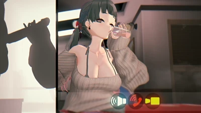 伊波 - オンライン打ち合わせ中に普通に精子飲んでるアイドル（冬優子、愛依、恋鐘、摩美々）