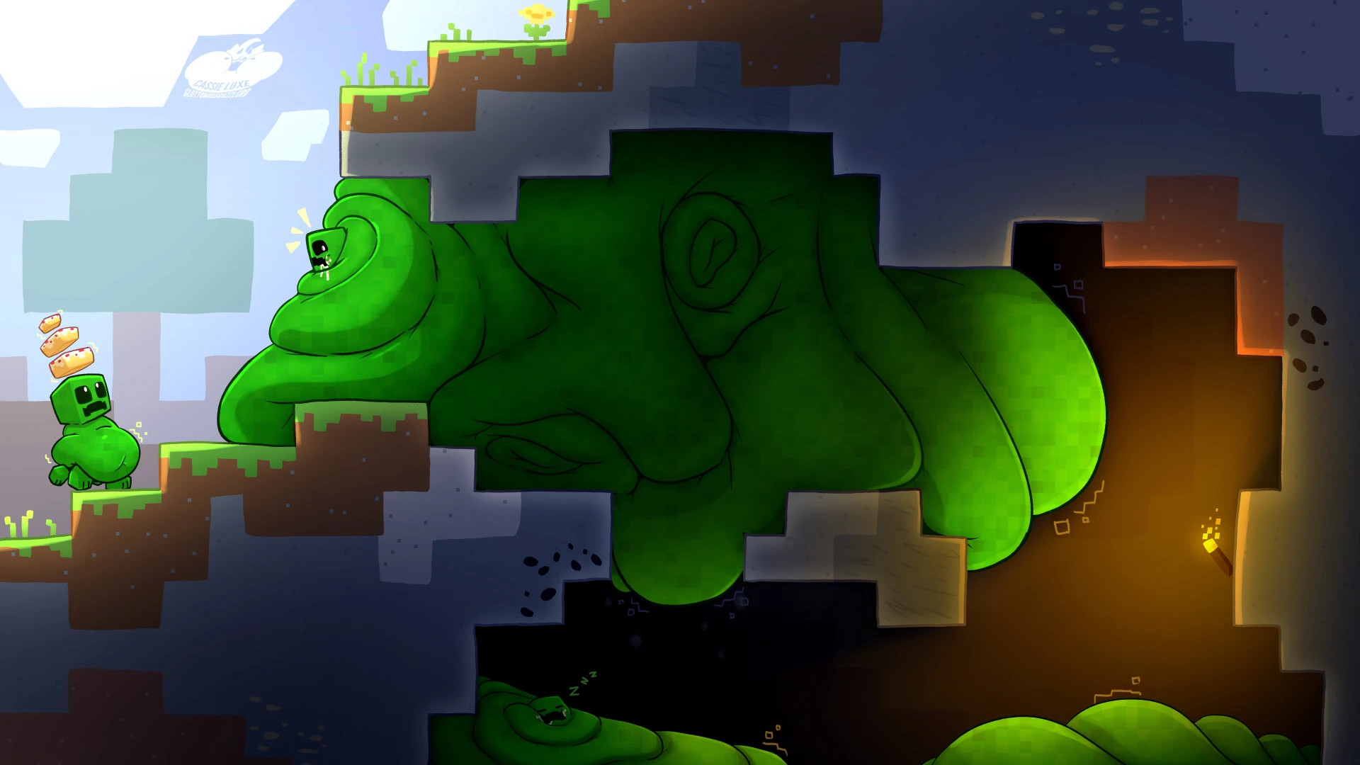 Cassidy Luxe (GluttonousGuzzlord) - [ART + TIMELAPSE] Cakey Creeper Cave